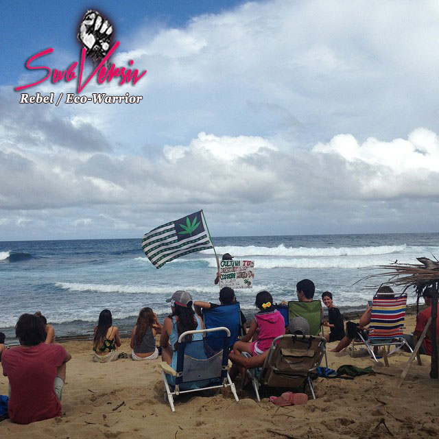 Protest for cannabis at the beaches of Puerto Rico